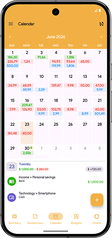My Budget – ปฏิทิน